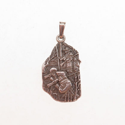 925 Sterling Silver Vintage George Rogers Clark Indiana History Charm Pendant