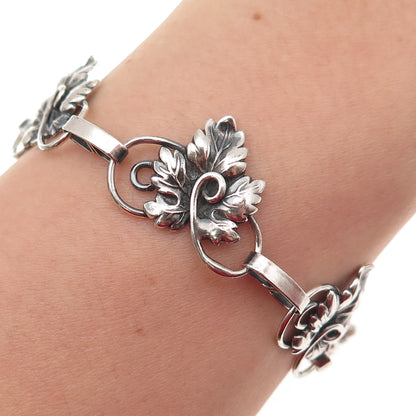 JEWELART Sterling 1/20 12K Gold Filled Antique Art Deco Floral Bracelet 7.25"