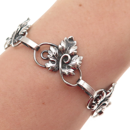 JEWELART Sterling 1/20 12K Gold Filled Antique Art Deco Floral Bracelet 7.25"