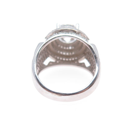925 Sterling Silver Round-Cut C Z Ring Size 6.5