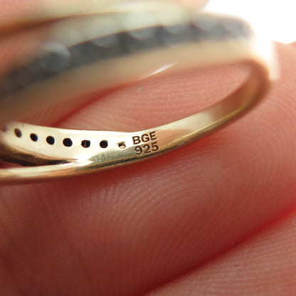 BGE BRADFORD 925 Sterling Silver Gold Plated Real Diamond Ring Size 5.25