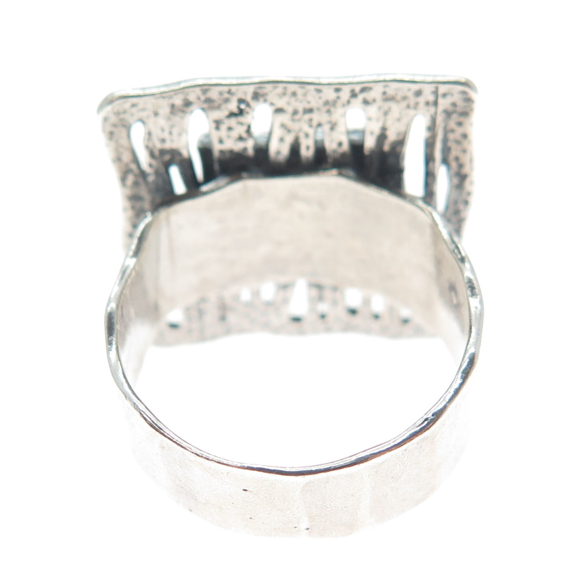 TAMIR ZUMAN 925 Sterling Silver Vintage Real Smoky Quartz Oxidized Ring Size 9.5