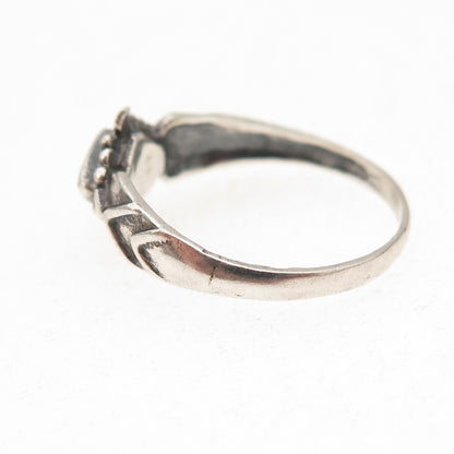 925 Sterling Silver Vintage Real Black Onyx Oxidized Ring Size 8.25