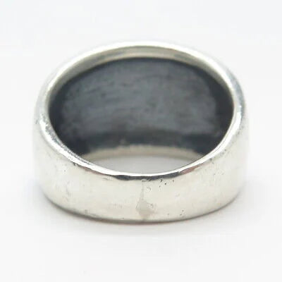 925 Sterling Silver Vintage Modernist Cross Ring Size 9.25