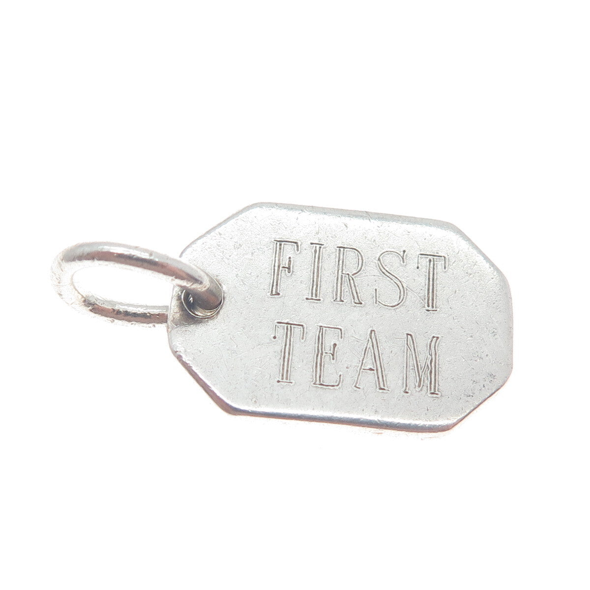 925 Sterling Silver Vintage "First Team 59" Tag Charm Pendant