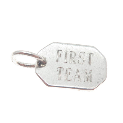 925 Sterling Silver Vintage "First Team 59" Tag Charm Pendant
