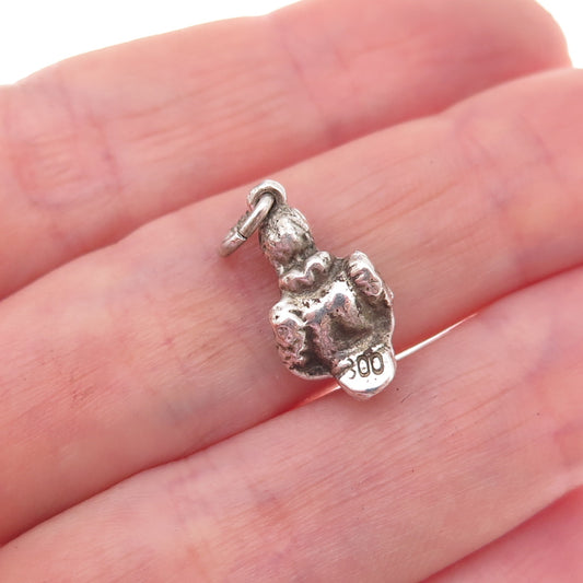 800 Silver Antique Art Deco Bust of William Shakespeare Charm Pendant