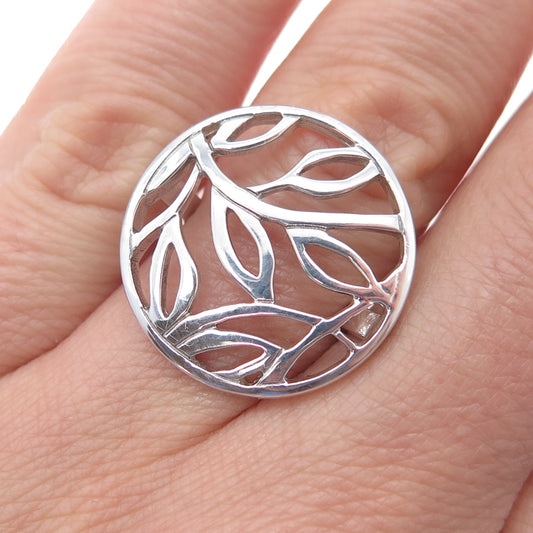 DOBBS of BOSTON 925 Sterling Silver Vintage Ornate Floral Ring Size 6.25