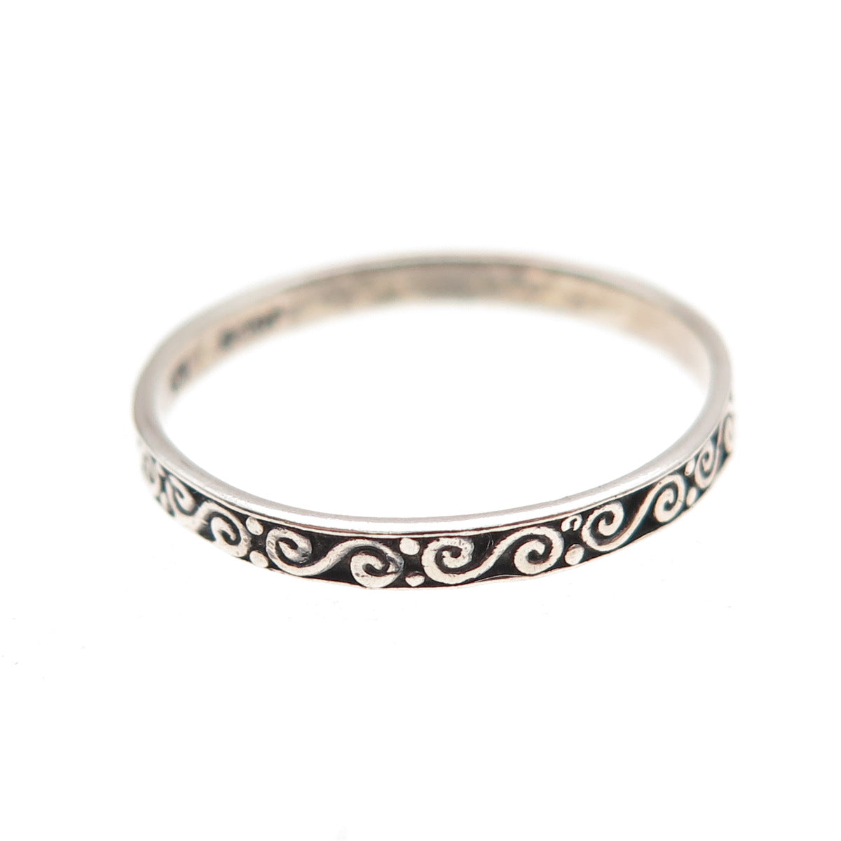 JGD Janice Girardi Sterling Silver Vintage Swirl Stackable Band Ring Size 8.25