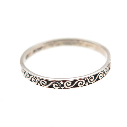 JGD Janice Girardi Sterling Silver Vintage Swirl Stackable Band Ring Size 8.25