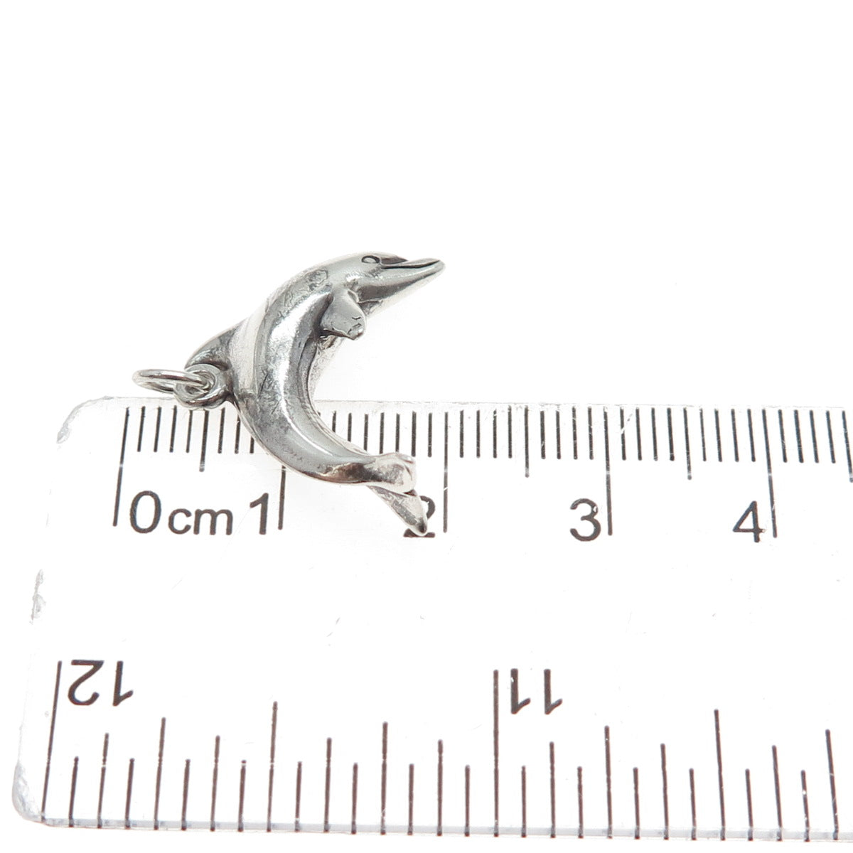 SUNWEST 925 Sterling Silver Vintage Dolphin Oxidized Minimalist Charm Pendant