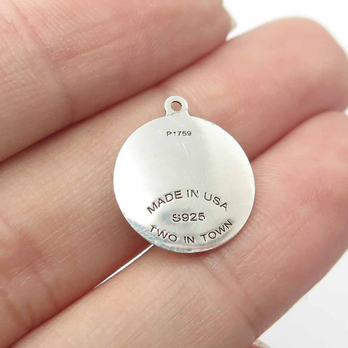 925 Sterling Silver USA Two In Town Dog Charm Pendant