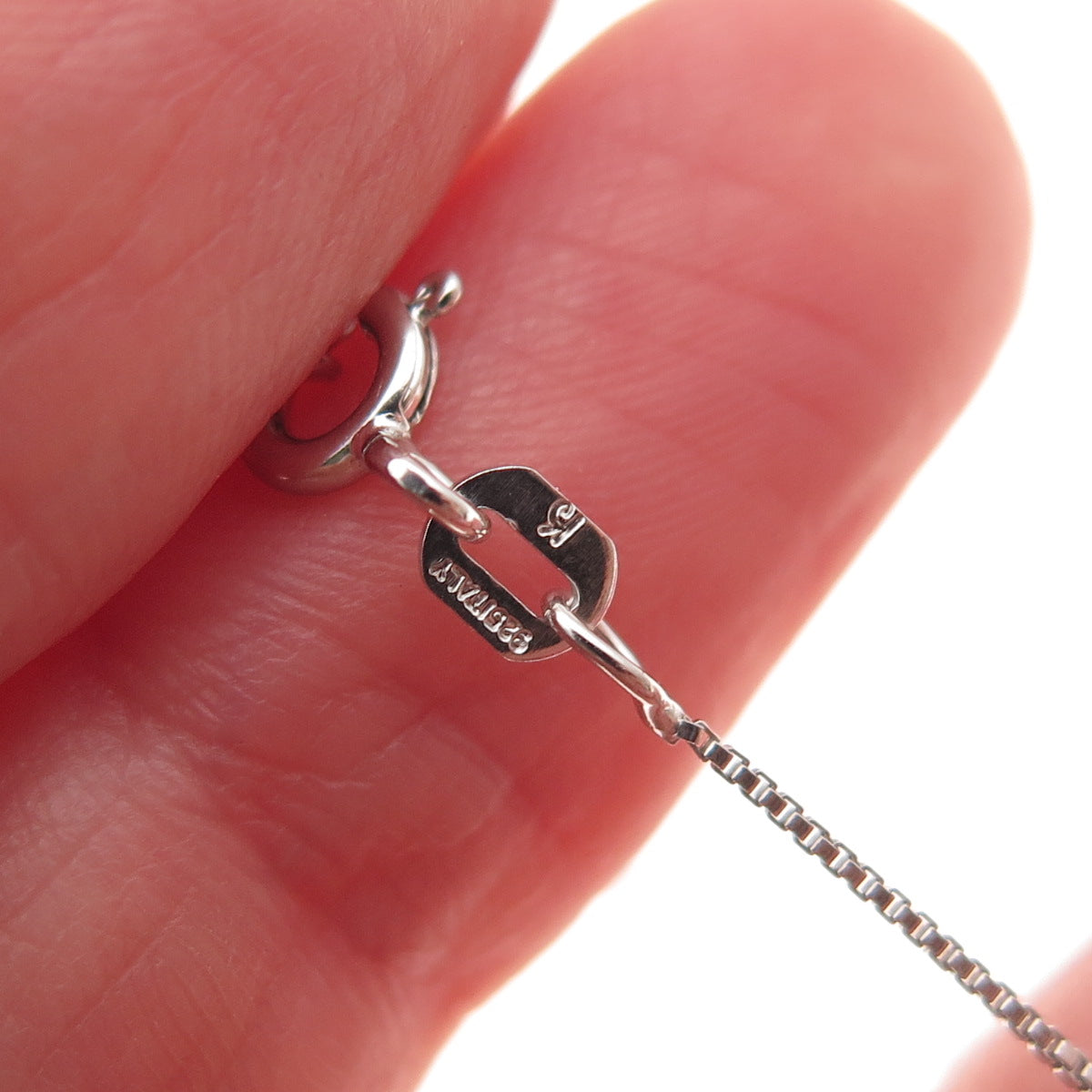 Hallmark 925 Sterling Silver Real Diamond Couple Heart Box Chain Necklace 18"