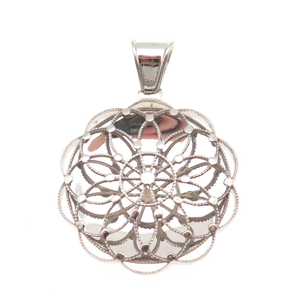 925 Sterling Silver Flower Filigree Charm Pendant