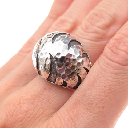 John Hardy 925 Sterling Silver Vintage Palu Macan Hammered Dome Ring Size 7.25