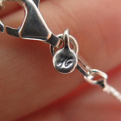 HAGIT GORALI 925 Sterling Silver Vintage Real Amethyst Box Chain Necklace 20"