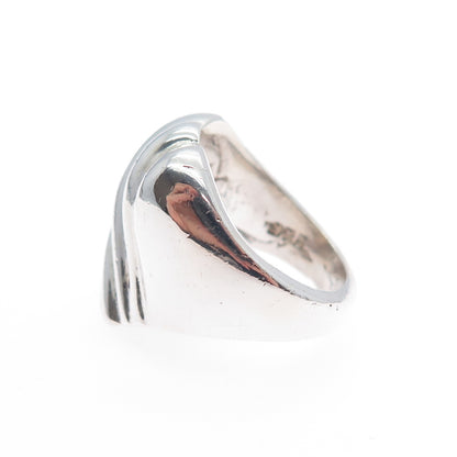 925 Sterling Silver Vintage Mexico Modernist Ring Size 6.25