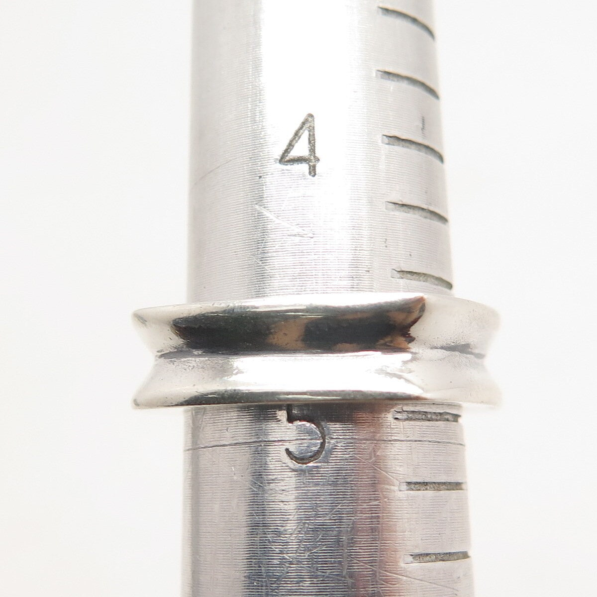 925 Sterling Silver Vintage Concave Square Ring Size 4.75