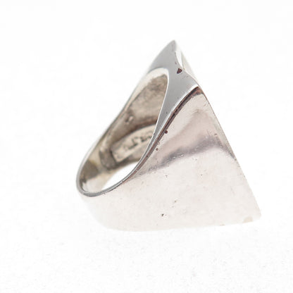 Collins 925 Sterling Silver Vintage Real MOP Modernist Oxidized Ring Size 6