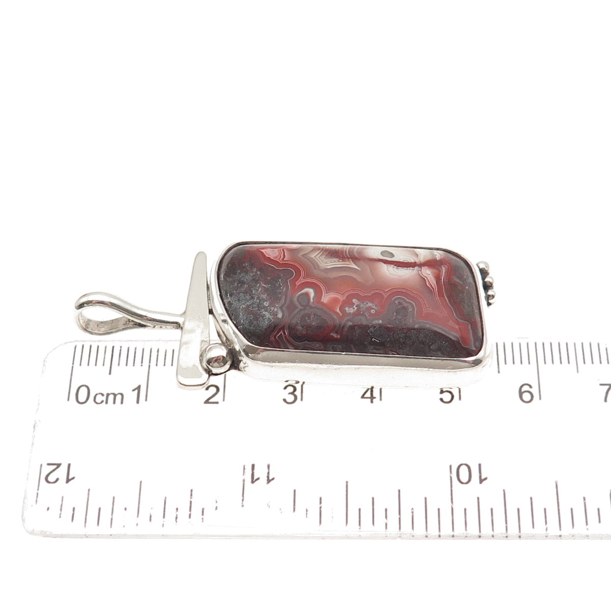 Stanley Bain Navajo Old Pawn 925 Sterling Silver Vintage Agate Tribal Pendant