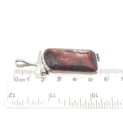 Stanley Bain Navajo Old Pawn 925 Sterling Silver Vintage Agate Tribal Pendant