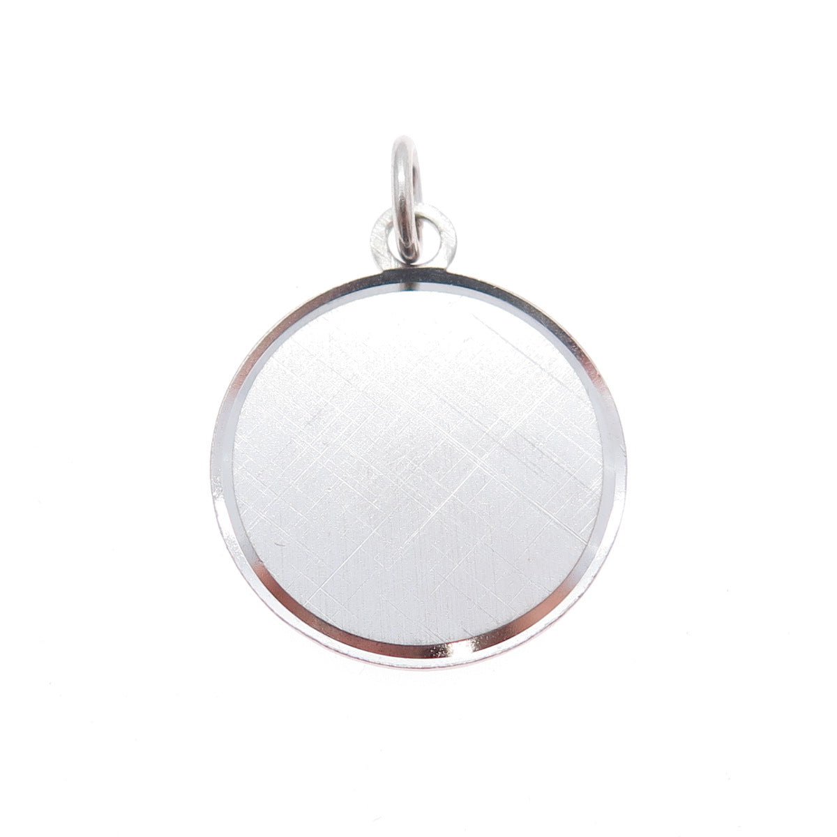LAMODE 925 Sterling Silver Vintage Round Tag Charm Pendant
