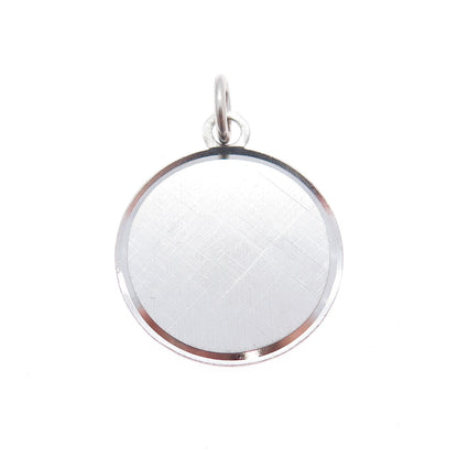 LAMODE 925 Sterling Silver Vintage Round Tag Charm Pendant