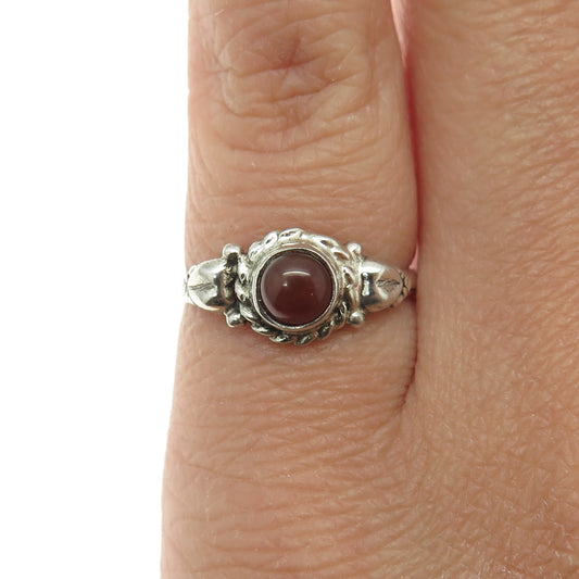 925 Sterling Silver Vintage Real Carnelian Southwestern Ring Size 5.25