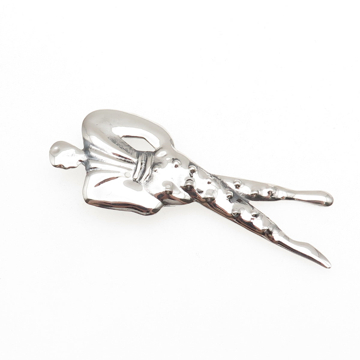 925 Sterling Silver Vintage Mexico Lady in Costume Oxidized Pin Brooch