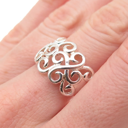 Ross Simons 925 Sterling Silver Vintage Modernist Swirl Ring Size 7