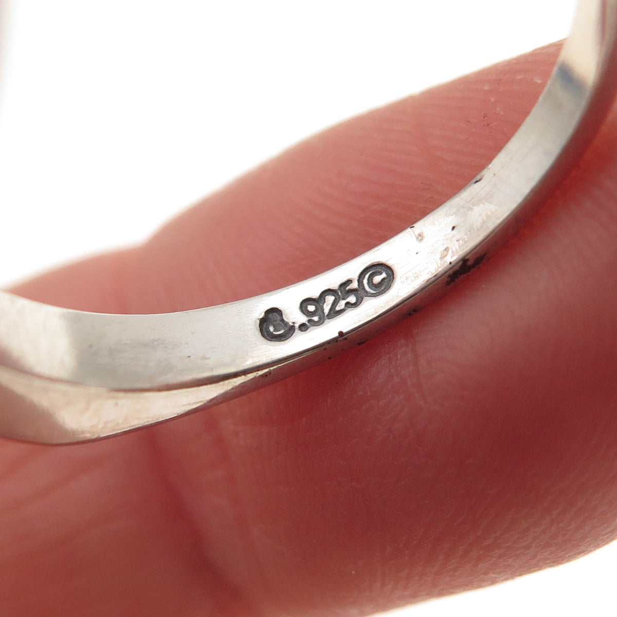 Carolyn Pollack 925 Sterling Silver Vintage Real MOP Inlay Stackable Ring Size 8