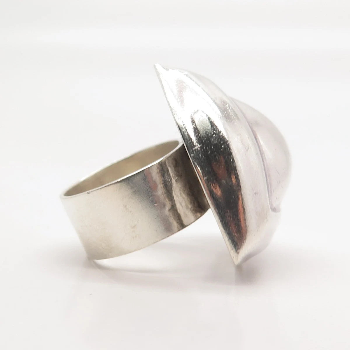 925 Sterling Silver Vintage Mexico Modernist Ring Size 5.75