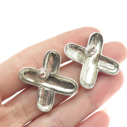 NR NANCY & RICE 925 Sterling Silver Vintage Letter "X" Initial Earrings