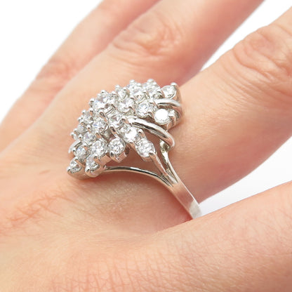 925 Sterling Silver Pave C Z Ring Size 10.25