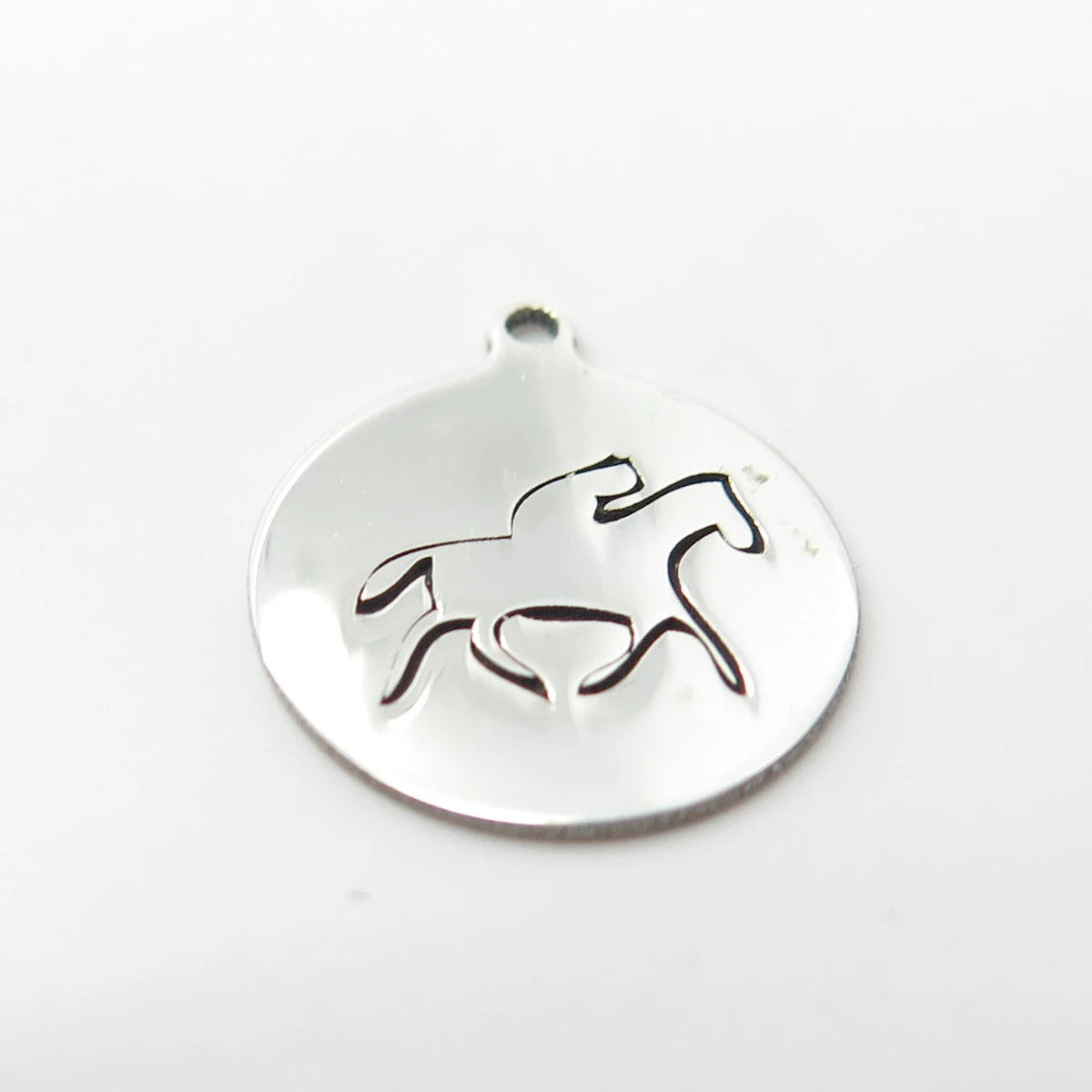 925 Sterling Silver USA Two In Town Racing Horses Charm Pendant