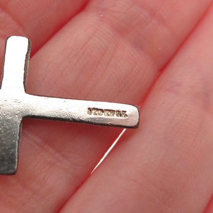 1/20 12K White Gold Filled Antique Art Deco Floral Cross Charm Pendant