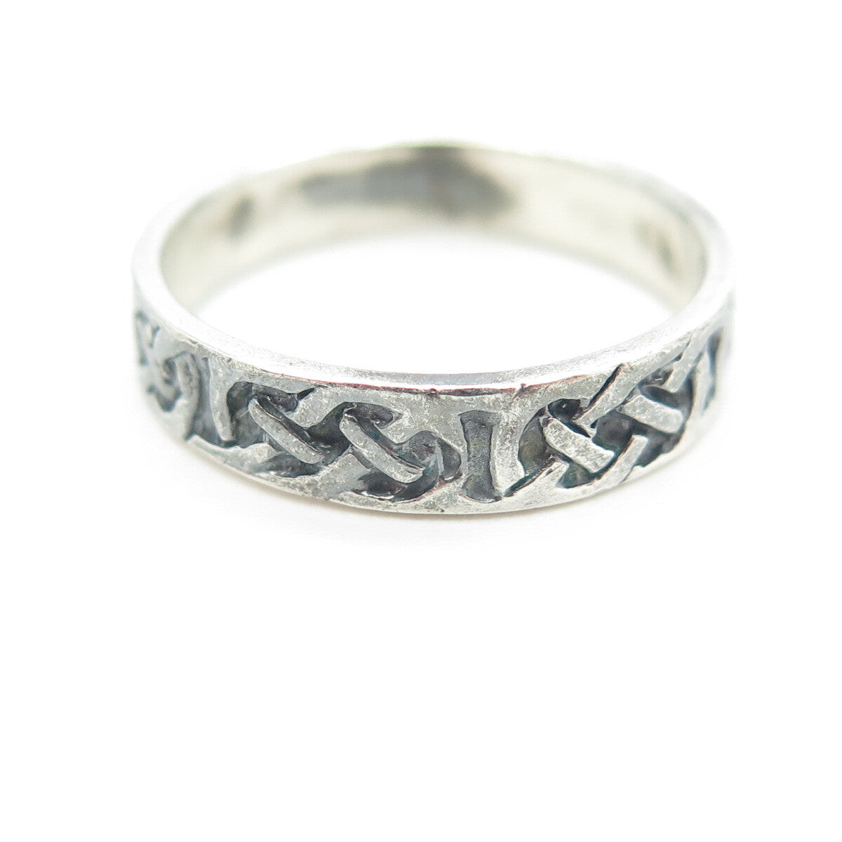 CHAPAL ZENRAY 925 Sterling Silver Vintage Celtic Knot Band Ring Size 8