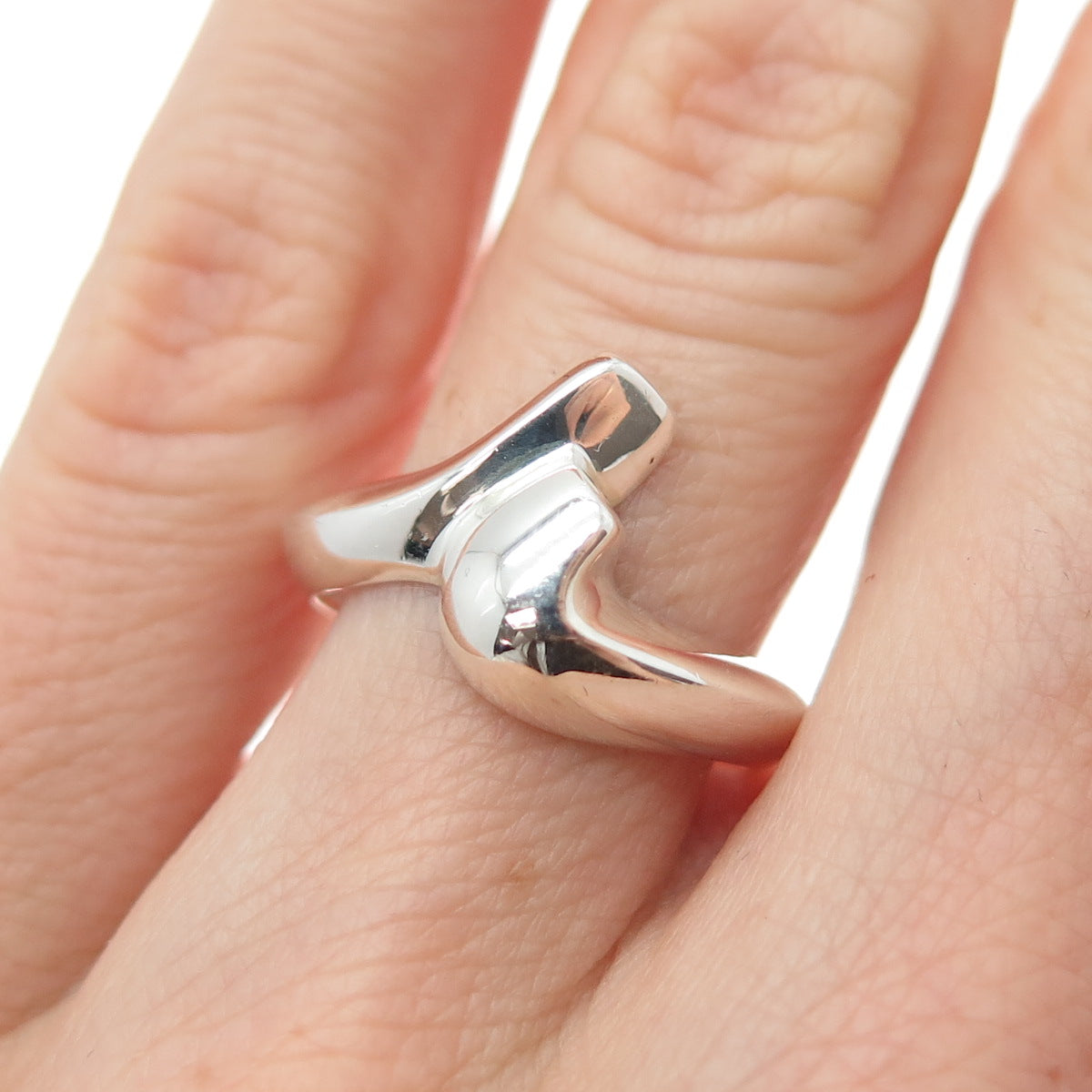 CLYDE DUNEIER CID 925 Sterling Silver Vintage Modernist Ring Size 6.25
