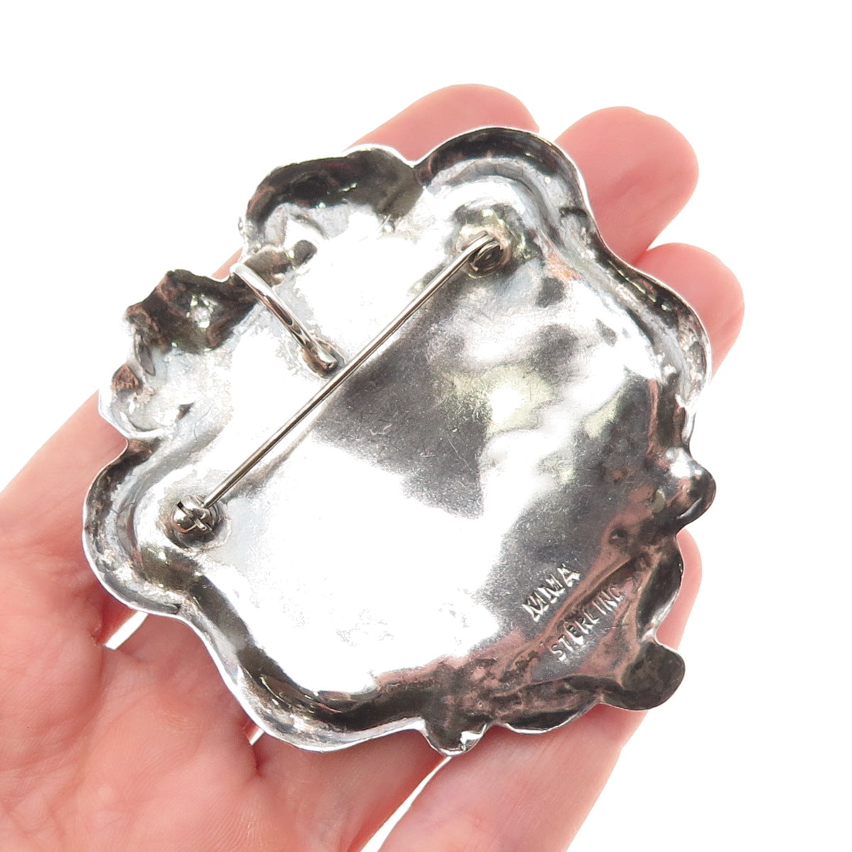 Metropolitan Museum of Art 925 Sterling Vintage Lady Oxidized Pin Brooch Pendant