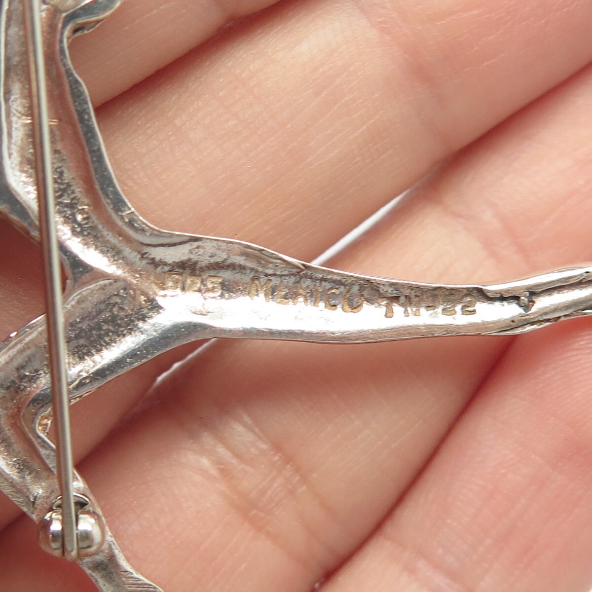 925 Sterling Silver Vintage Mexico Gymnast Girl Pin Brooch