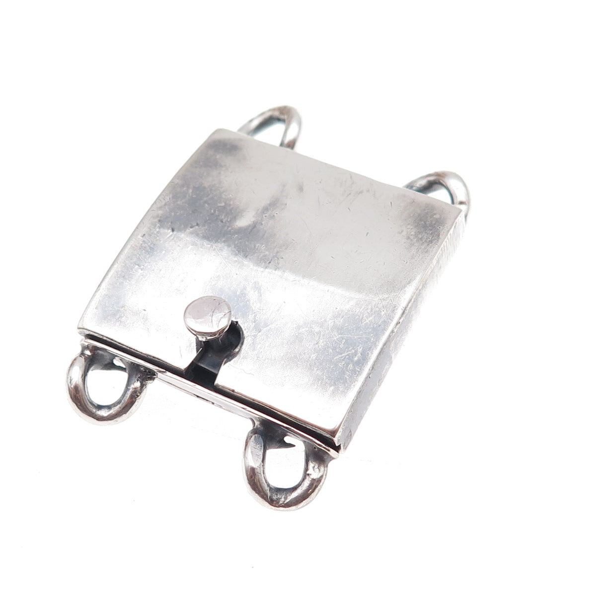 925 Sterling Silver Vintage Mexico Bracelet / Necklace Box Lock Clasp