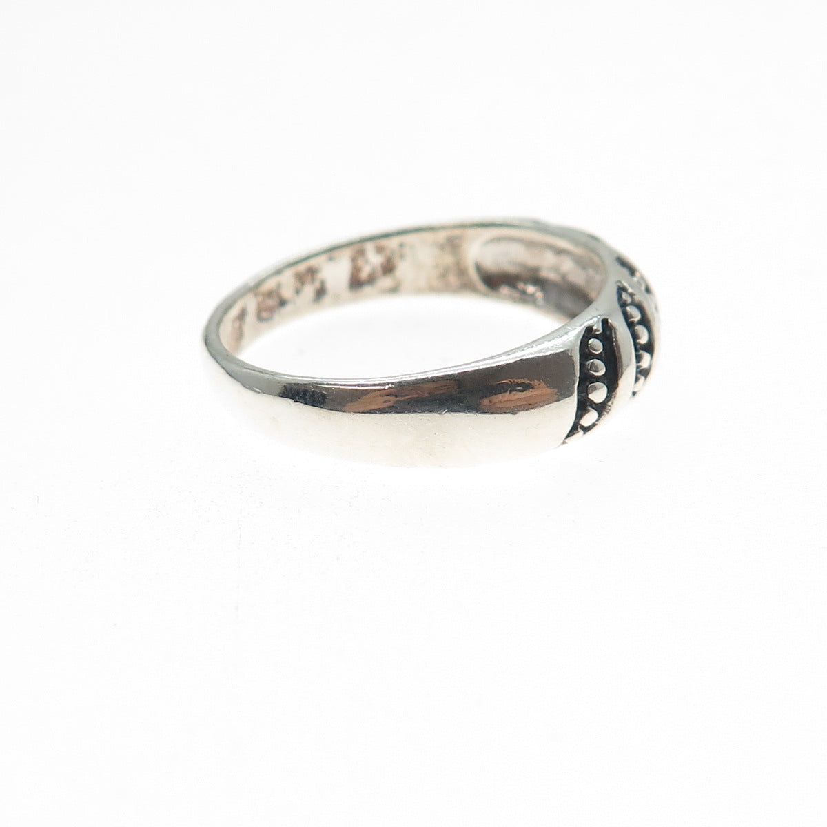 925 Sterling Silver Vintage Granulated Oxidized Ring Size 8.75