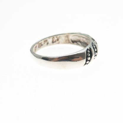 925 Sterling Silver Vintage Granulated Oxidized Ring Size 8.75