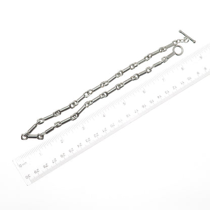 925 Sterling Silver Vintage Modernist Bar Chain Necklace 16"
