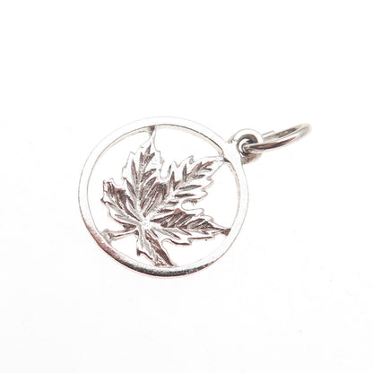 925 Sterling Silver Vintage Canadian Maple Leaf Mini Charm Pendant