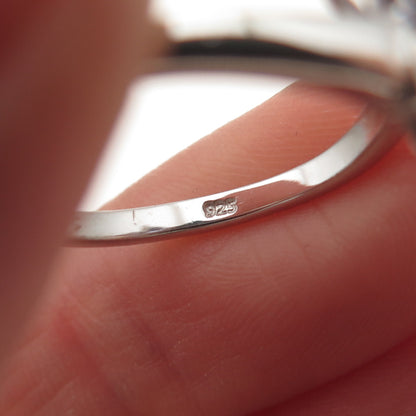 Chuck Clemency 925 Sterling Silver Real Tanzanite & White Topaz Ring Size 8