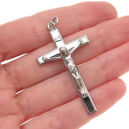 925 Sterling Silver Vintage Crucifix Cross Religious Charm Pendant