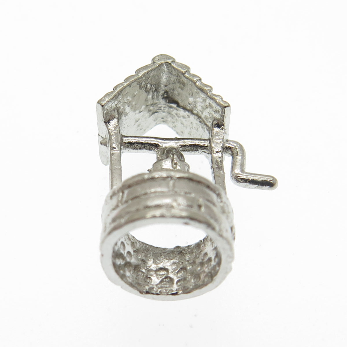 925 Sterling Silver Antique Art Deco Water Well 3D Charm Pendant