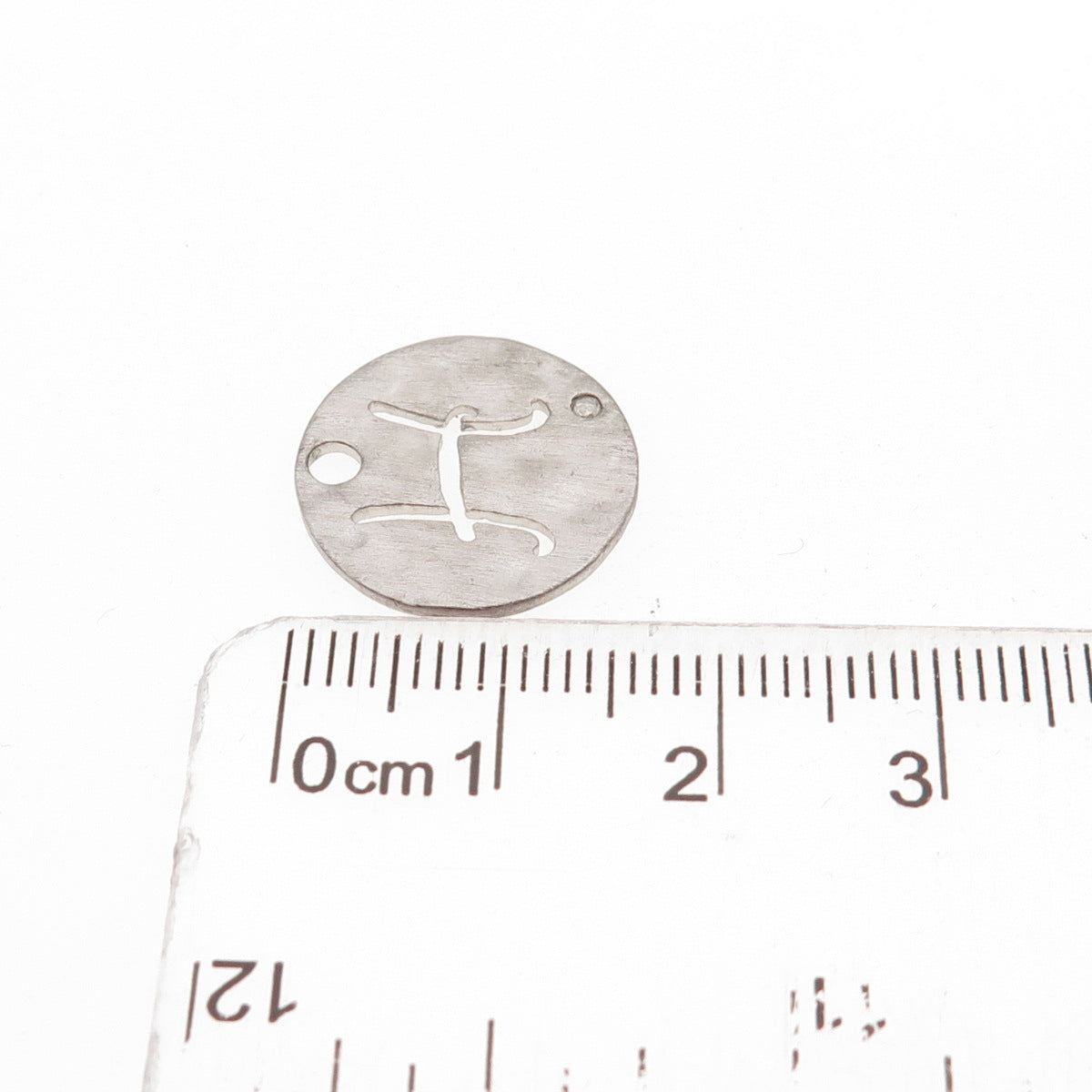 925 Sterling Silver Real Diamond Letter H Initial Hammered Mini Charm Pendant