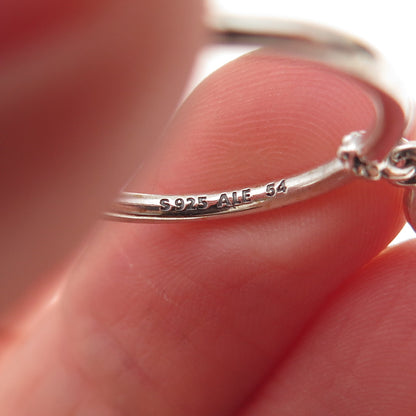 Pandora 925 Sterling Silver Round-Cut C Z Tree of Life Dangle Charm Ring Size 6